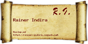 Rainer Indira névjegykártya